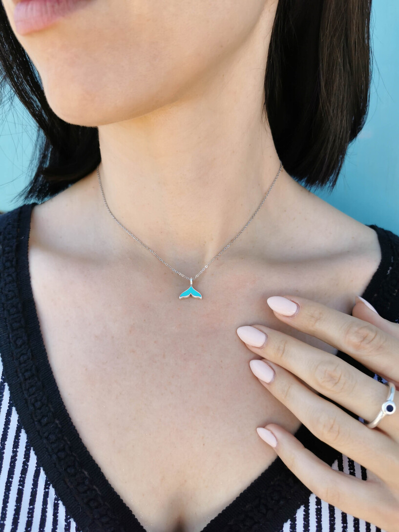 Blue mermaid necklace