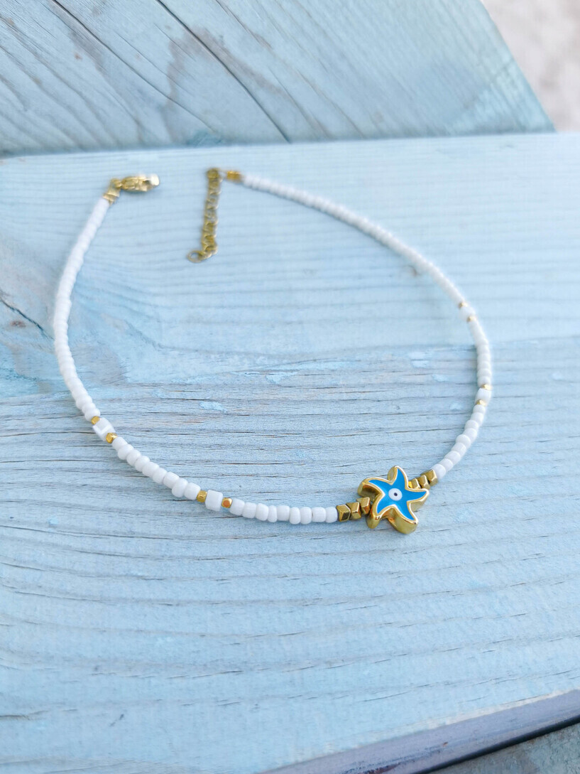 Blue Starfish anklet