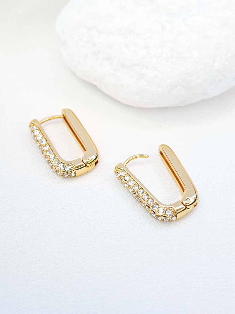 Square shinny earrings 